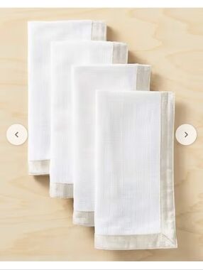 West Elm Velvet Border Napkins Set Of 4